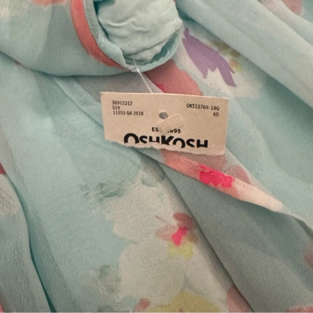 Oshkosh B'gosh Toddler Girls Floral‎ Dress Size 14 NEW Ruffle